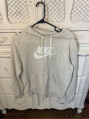 Nike Heather Gray Pullover Hoodie with Black Logo